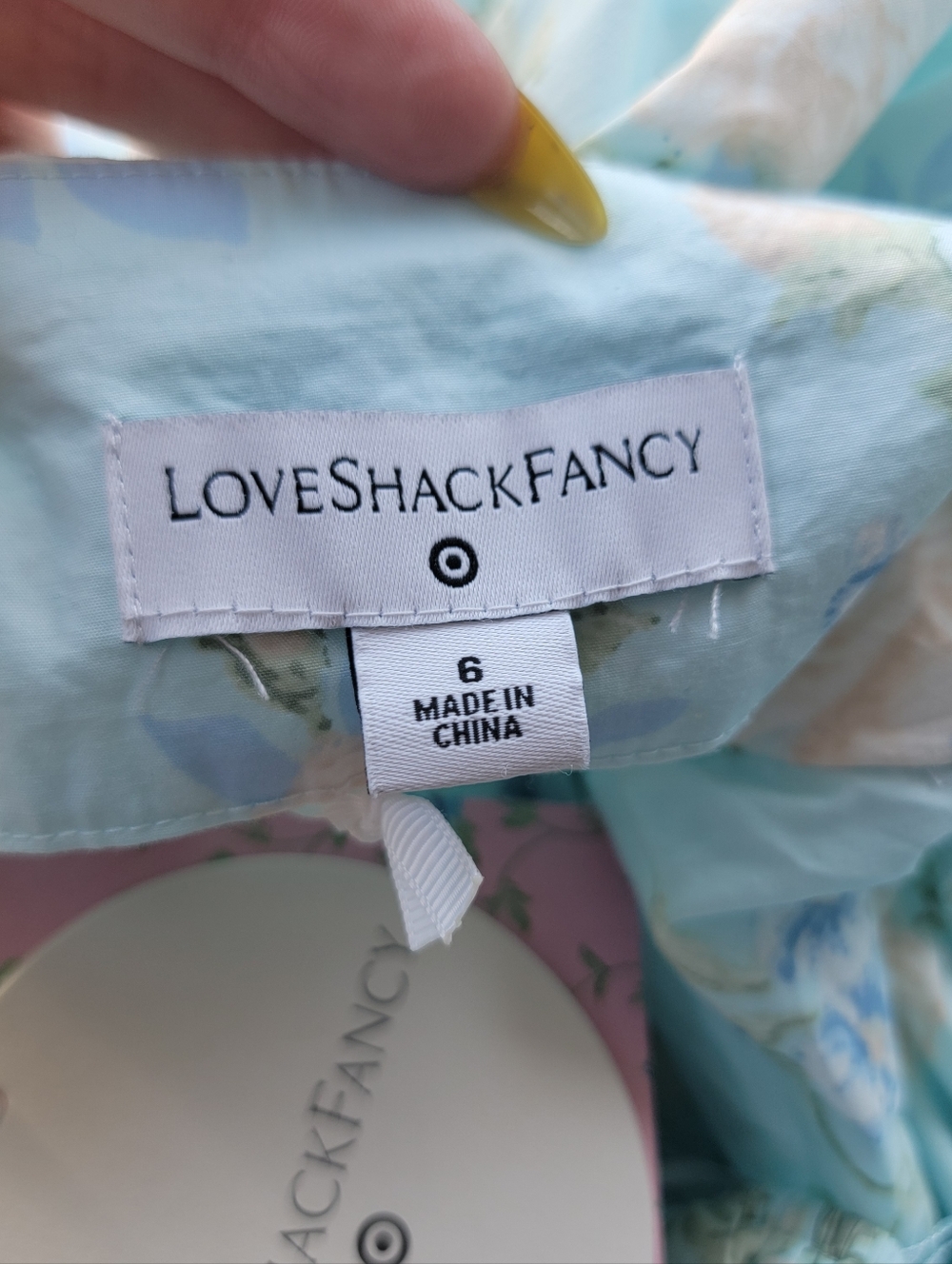 LoveShackFancy X Target Light Blue Floral Puff Sleeve Maxi Dress Nwt - Picture 2 of 6